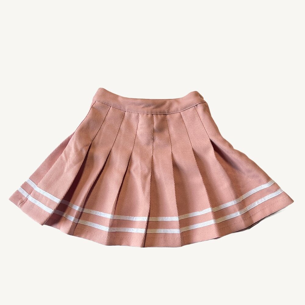 Divided Pink & White Pleated High Waisted Skirt with Stripes Size 2